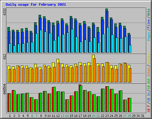 Daily usage for February 2021