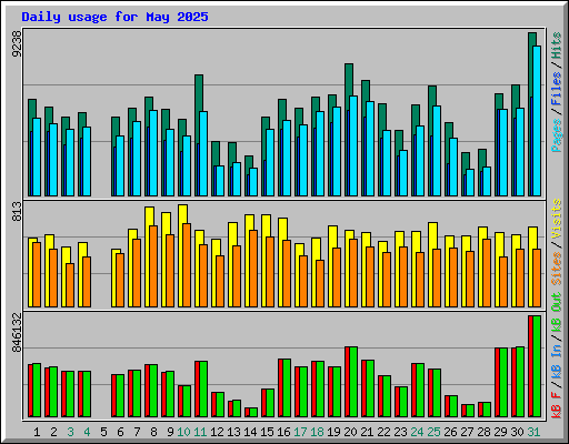 Daily usage for May 2025
